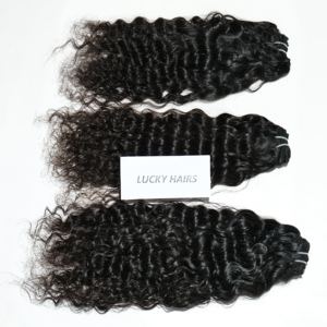Extensions de cheveux humains vierges indiens, cuticules alignées, Remy, noir naturel, bouclés, vague d'eau, vague profonde, 8-32 pouces, vente en gros - Product Image 1
