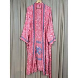 Recycled Silk Sari Women's Boho Chic Vintage <b>Beach</b> Cover Dress <b>Robe</b> for Resort Wear House Gypsy-Swimsuit Cover Ups - Product Image 3