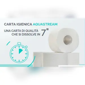 Papel Higiénico Lucart Aquastream 4, Suave, Antiobstrucción, 2 Capas, Pulpa de Madera Virgen, Disolución Rápida, 400 Hojas, Certificación PEFC Ecolabel 56, 8.41kg - Product Image 2