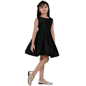 ชุดเดรสปาร์ตี้สีดำสำหรับสาวๆ แฟชั่นโชรยัม |   ชุดเดรสลายจุดแขนกุดพร้อมกระโปรงบาน ชุดลำลองสำหรับเด็กสำหรับงานปาร์ตี้ - Product Image 4