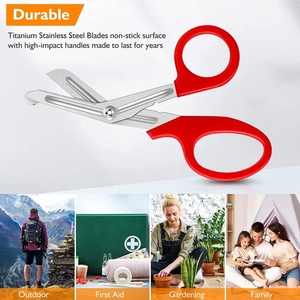 Alta calidad de acero inoxidable multiusos corte resistente enfermera Primeros Auxilios EMT apósito corte color rojo utilidad paramédico vendaje Tijera - Product Image 6