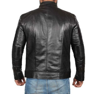 เสื้อแจ็กเก็ตมอเตอร์ไซค์หนังแท้สำหรับผู้ชาย, เสื้อแจ็คเก็ตขี่มอเตอร์ไซค์แบบบางพร้อมโลโก้ด้านหน้ากันลมและเป็นมิตรกับสิ่งแวดล้อม - Product Image 5