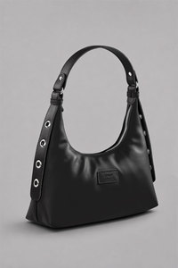 กระเป๋าโฮโบหนัง PU สีดำแบบ Private Label |   กระเป๋าสะพายไหล่ทรงพระจันทร์เสี้ยวสำหรับผู้หญิง |   ขายส่ง OEM - Product Image 1