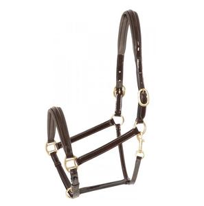 Leather Halter Raised Padded with Double Buckle Durable Adjustable Horse Halter for Training & Shows - Product Image 1