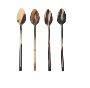 Ensemble de quatre couverts à salade pour ustensiles de cuisine Corne Couverts Cuillère Fourchette Poignée en résine faite à la main Utilisation de table - Product Image 1