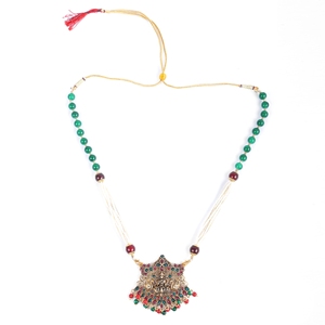 Nouvel ensemble de bijoux de mode vert Laxmi élégant Mala - Product Image 4