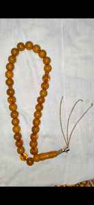 ลูกประคำสีน้ำตาล ทำจากเรซิ่น แบบมีพู่สีเหลือง สไตล์ตุรกี สำหรับชาวมุสลิม - Product Image 6