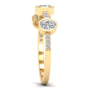 REYES Custom 925 Sterling Silver Oval Cut 0.71 Carat Moissanite Engagement Band Rings 14K 18K <b>Yellow</b> Gold Rhodium Plated Jewelry - Product Image 3