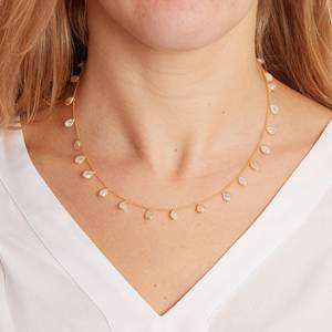Moonstone 925เงินสเตอร์ลิงทำด้วยมือสีทอง18K สร้อยคอสไตล์คอปกเครื่องประดับสัญญาของขวัญวันเกิดสำหรับเธอ - Product Image 3