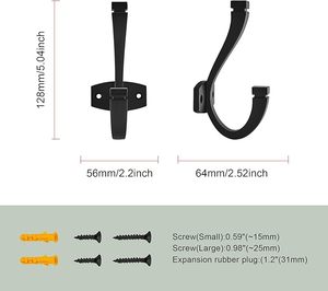 For Champagne Bronze Decorative Wall <b>Hooks</b> Aluminium Robe & Towel <b>Hooks</b> for Bathroom Bedroom <b>Kitchen</b>-Coat <b>Hooks</b> - Product Image 2