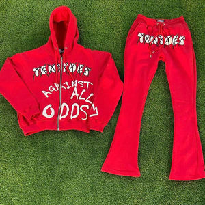 Custom Logo High Quality Sweatpants and <b>Hoodie</b> Sports Suit Track Suits Trousers Two Piece Set Jogging Flared Tracksuit for <b>Men</b> - Product Image 3