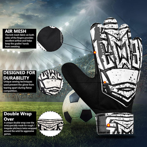 Gants de gardien de but de qualité supérieure du Pakistan, en mousse de latex allemande de haute technologie, imperméables, à doigts entiers, avec sangle de poignet réglable et respirante - Product Image 2