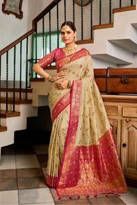 Colección de Elegantes y Modernos Saris de Seda Paithani, Ropa de Fiesta para Mujeres Indias y Pakistaníes, Reversible, de Secado Rápido, Sin Arrugas, para Todas las Temporadas - Product Image 6