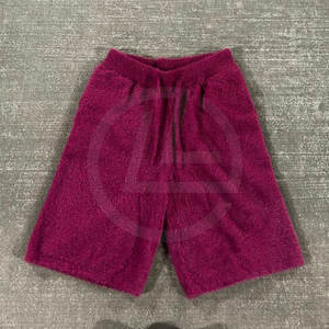 Pantalones cortos de mohair Premium para hombre con ajuste holgado y elegante silueta Mohair Blend Knit Shorts para hombres - Product Image 3