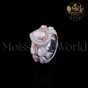 Anillo de Moissanita en Oro Rosa para Mujer, Corte Pera, con Micro Pavé, Joyería de Lujo para Boda - Product Image 2