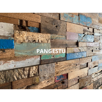 Panel de Pared de Madera de Barco Antiguo Moderno, Diseño 3D Insonorizante, Teca Reciclada para Entretenimiento Doméstico, Uso Comercial, Villas y Hoteles