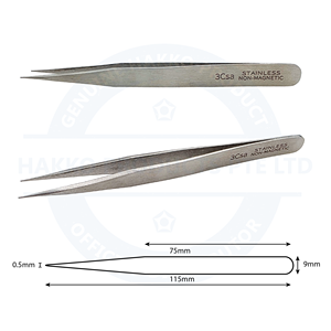 Pince à épiler HAKKO de haute qualité en acier inoxydable antistatique à pointe lisse, outil de précision pour les sourcils et les cils - Product Image 2
