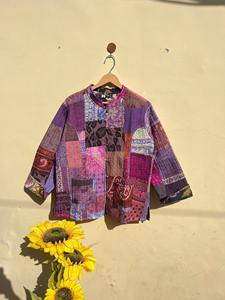 Chaquetas acolchadas de retazos de algodón Floral estilo bohemio Otoño Invierno chaqueta abrigo Streetwear Boho acolchado chaqueta Reversible - Product Image 5