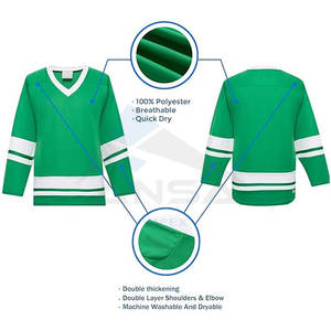Maillot de hockey sur glace vierge de haute qualité, respirant, à séchage rapide, en polyester, pour l'entraînement des équipes, pour les joueurs hommes, jeunes et adultes - Product Image 2