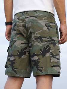 Pantalones cortos de algodón vaquero de sarga de diseñador con cremallera, pantalones cortos informales <span class=keywords><strong>Cargo</strong></span> de talla grande, pantalones cortos de mezclilla <span class=keywords><strong>Cargo</strong></span> de camuflaje para <span class=keywords><strong>hombre</strong></span> - Product Image 2