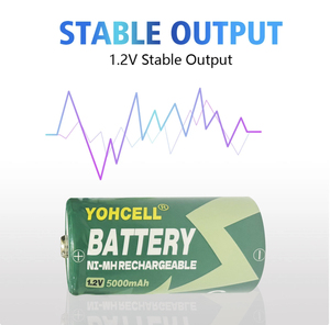 Yohcell 2 Gói C Kích Thước <span class=keywords><strong>5000MAh</strong></span> <span class=keywords><strong>Nimh</strong></span> Có Thể Sạc Lại AA Pin Dung Lượng Cao C Di Động Pin Cho Đèn Pin Điện Thiết Bị Đồ Chơi - Product Image 5