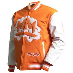 Chaqueta Universitaria para Hombre, Mezcla de Lana, Cuerpo de Poliéster, Mangas de Poliéster, Cierre con Botones de Cuerno, Puños Acanalados, Estilo Urbano Clásico, Logotipo Frontal, Reversible - Product Image 2