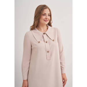 <b>Knitted</b> Large Collar Detail <b>Tunic</b> - Product Image 5