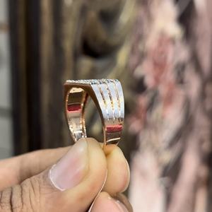 Bague en diamant naturel pour homme en or massif 14K faite à la main en blanc jaune certifiée par un tiers pour un usage quotidien, cadeau de fiançailles de mariage - Product Image 5