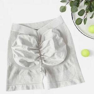 Pantalones cortos de yoga Nylon Entrenamiento Pantalones cortos para correr LOGO 10 colores V-cintura Gimnasio Fitness Sin costuras Scrunch Butt Sports Shorts 3 Push up - Product Image 4