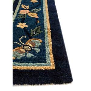 Alfombra de Lana Anudada a Mano Pechino Verde con Patrón Floral para Sala de Estar, Pasillo, Rectangular, Estilo Rompecabezas o Abstracto -Paem-428 - Product Image 4