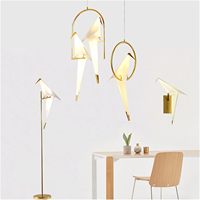 Lampes suspendues en papier nordique moderne Origami Bird Lamp Lampe murale de chevet pour Loft Chambre Salon Restaurant Lampes suspendues