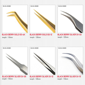 Pince à épiler en argent de marque privée pince à cils volume extension de cils pointe en acier inoxydable outils cosmétiques en argent [SV-15] - Product Image 5