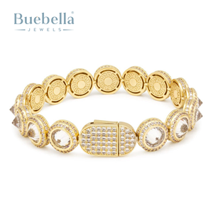 Hot Selling 5mm Moissanite Tennis <b>Bracelet</b> for <b>Men</b> 925 <b>Sterling</b> <b>Silver</b> with 14k Gold Plating Brilliant-Cut <b>Bracelets</b> & Bangles - Product Image 2