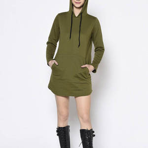 Pull à capuche 100% coton personnalisé en gros Sweats à capuche respirants anti-boulochage pour femme Sweats à capuche longs pour femmes Style de rue à la mode - Product Image 5