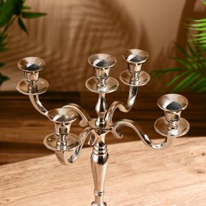 Handcrafted 5-Arm Brass Candelabra with <b>Mother</b> of Pearl Inlay Luxury <b>Candle</b> Holder for Home & Event Decor - Product Image 5