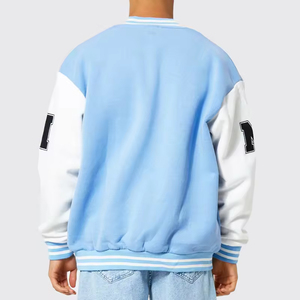 <b>Men's</b> High Quality Winter Wool/Polyester Sleeve <b>Baseball</b> <b>Jacket</b> Stand Collar Street Wear Chenille Embroidery Patchwork Letterman - Product Image 5