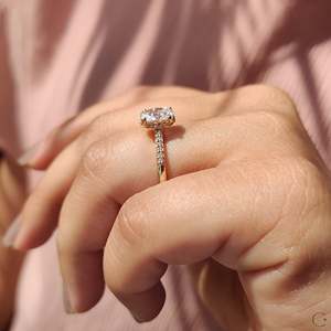 Oval Cut Diamond <b>Ring</b> in Pave Style Elegant and Luxurious - Product Image 3