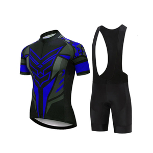 Ensemble de maillots de cyclisme à manches courtes OEM pour homme Haut de sport d'été respirant Uniforme de cyclisme de montagne personnalisé OEM - Product Image 4