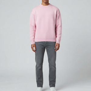 Suéteres de Lana Acrílica 100% Personalizados OEM, Ropa de Hombre de Moda de Primera Calidad, Suéter de Cuello Redondo Tejido Sólido para Hombre - Product Image 4