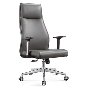 Silla de Oficina Ejecutiva Ergonómica de Respaldo Alto, con Reposabrazos Fijos, Estructura de Acero Inoxidable, Diseño de Respaldo Cruzado, Giratoria, para Escritorio - Product Image 3