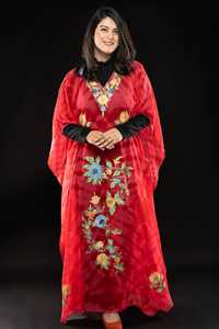 <b>Plus</b> <b>Size</b> Embroidered Three Quarter Sleeve V-Neck Handmade Women Festive <b>Kaftan</b> - Product Image 6