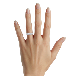 Anillo de Compromiso y Fiesta para Hombre, con Moissanita Chapada en Rodio Personalizada, Corte Princesa, Plata S925 - Product Image 4