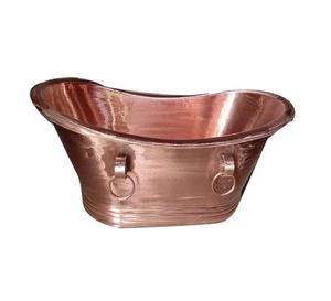 Bañera de baño independiente de cobre sólido puro de estilo moderno, baño ovalado para adultos para uso en hoteles o en el hogar. - Product Image 1