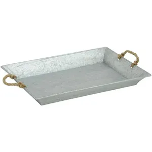DECORHAAT fait à la main de qualité supérieure argent moderne plateau en métal Rectangle décoratif plateau de service maison hôtel Restaurant utilisation - Product Image 5