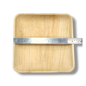 Assiettes en bambou carrées de 10 pouces de haute qualité assiettes en bois de feuille de palmier Areca biodégradables et jetables pour les fêtes d'événements d'entreprise - Product Image 2