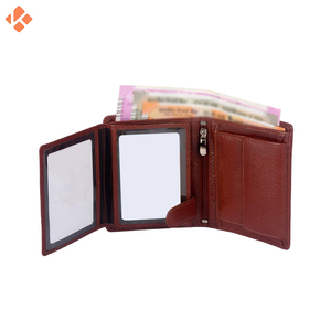 กระเป๋าสตางค์หนังแท้กระเป๋าบางดีไซน์เนอร์ของผู้ชายกระเป๋าสตางค์แบบเปิดปิดที่มีคุณภาพสูงโลโก้ที่กำหนดเองมาใหม่ความยาวสั้นโพลีเอสเตอร์ - Product Image 4