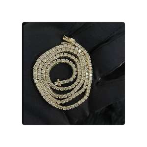 14kt oro 17 pulgadas Cadena de tenis diamante natural estilo Hip Hop joyería de moda fabricada por Estilo clásico - Product Image 6