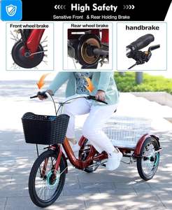 Triciclo Plegable para Adultos, Triciclo de Carga de 3 Ruedas con Cesta de Compras, Poste de Asiento Ajustable, Engranajes Perfectos, Sistema de Frenado Perfecto - Product Image 4