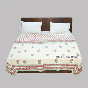 Nữ Hoàng Kích Thước Giường Đôi Có Thể Đảo Ngược Bông Chăn Đặt Mùa Đông Chăn Cây Lớn Hoa Thiết Kế Tay Khối In Mềm Khâu Hoa - Product Image 2