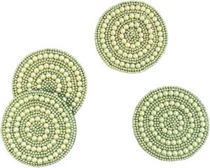 Handcrafted Round Beaded <b>Table</b> <b>Coaster</b> for Dining <b>Table</b> Wedding Christmas Decoration Family Gathering Parties - Product Image 1